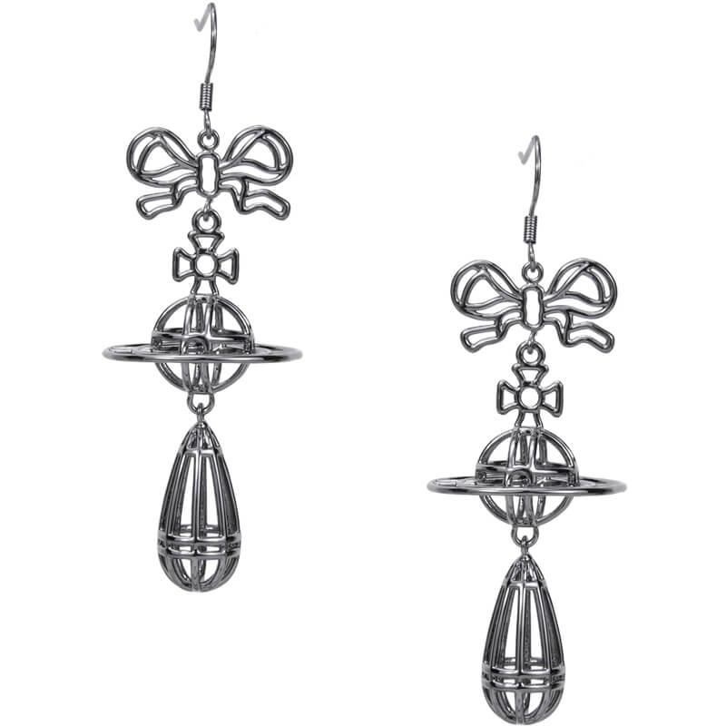 4 Colors Skeleton Bow Saturn Earrings