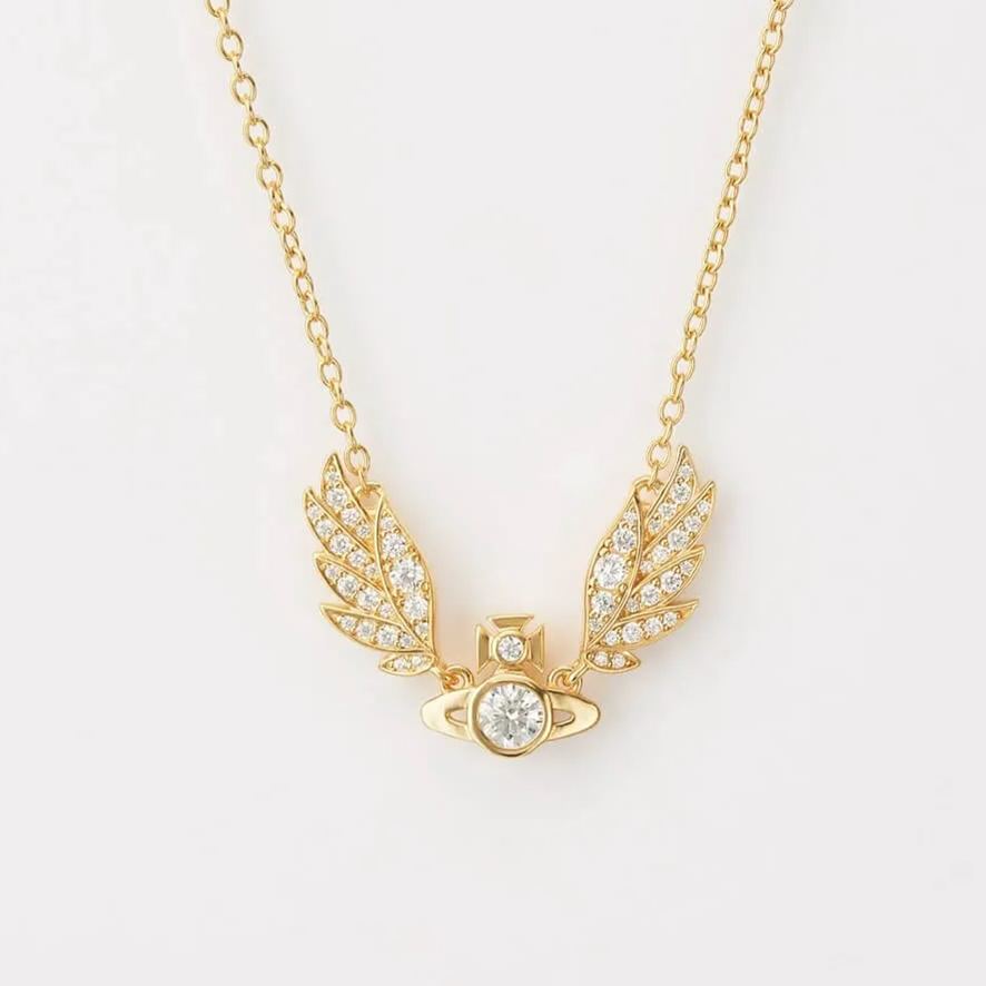 2 Colors Wings Saturn Necklace