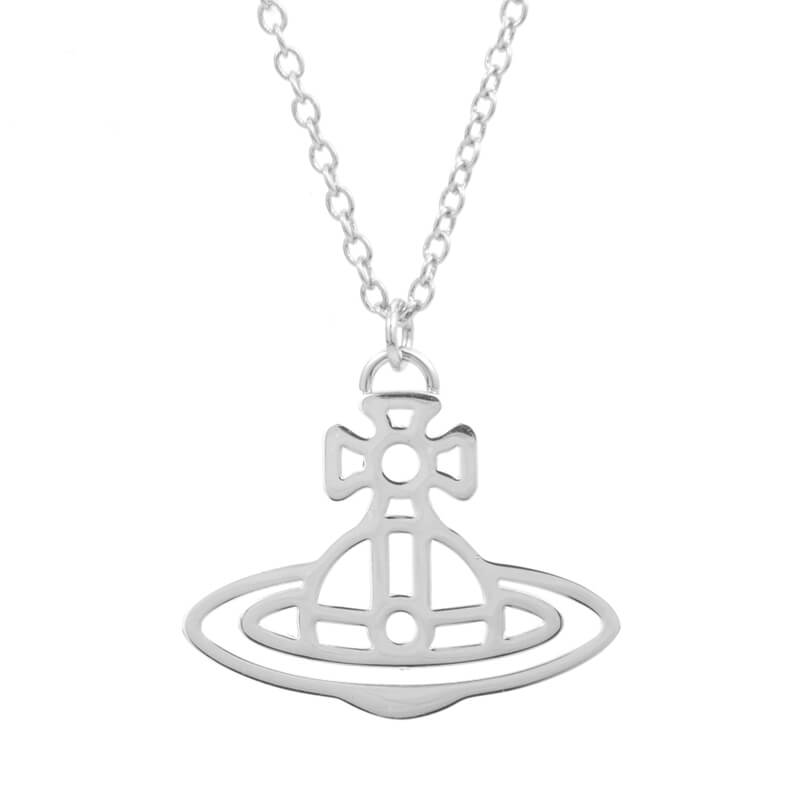 3 Colors Line Cutout Saturn Necklace