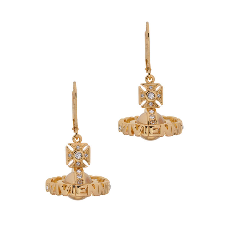 2 Colors PAISLEY Alphabet Orb Earrings