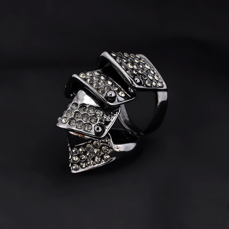 2 Colors Full Diamond Armor Ring