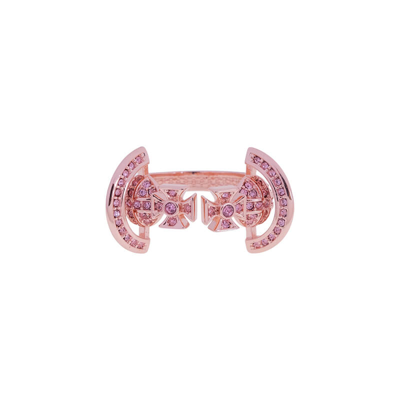 4 Colors Half-face Full Diamond Saturn Ring