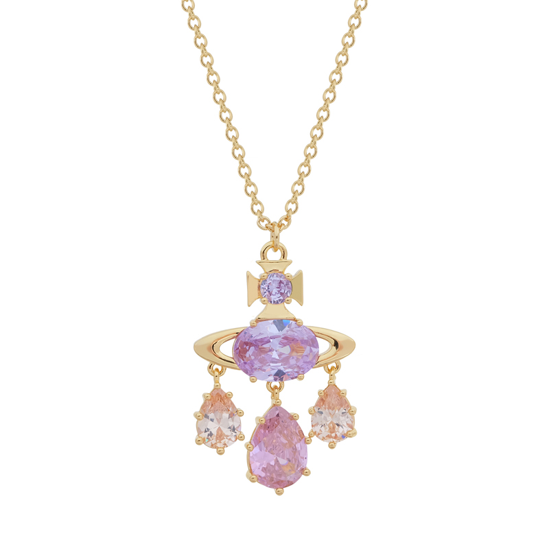 2 Colors AUGUSTA Diamond Teardrop Necklace