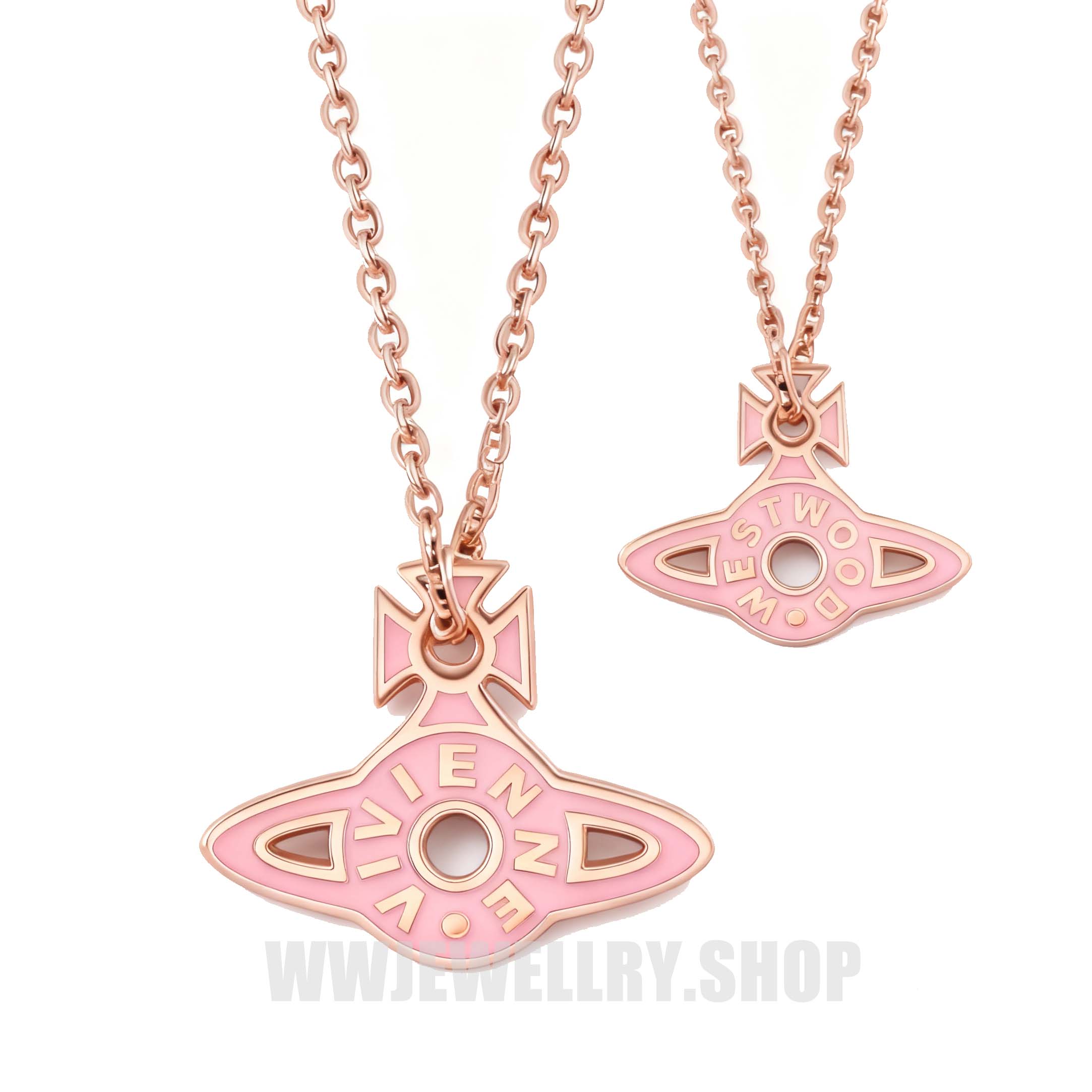 2 Colors Saturn Letter Necklace