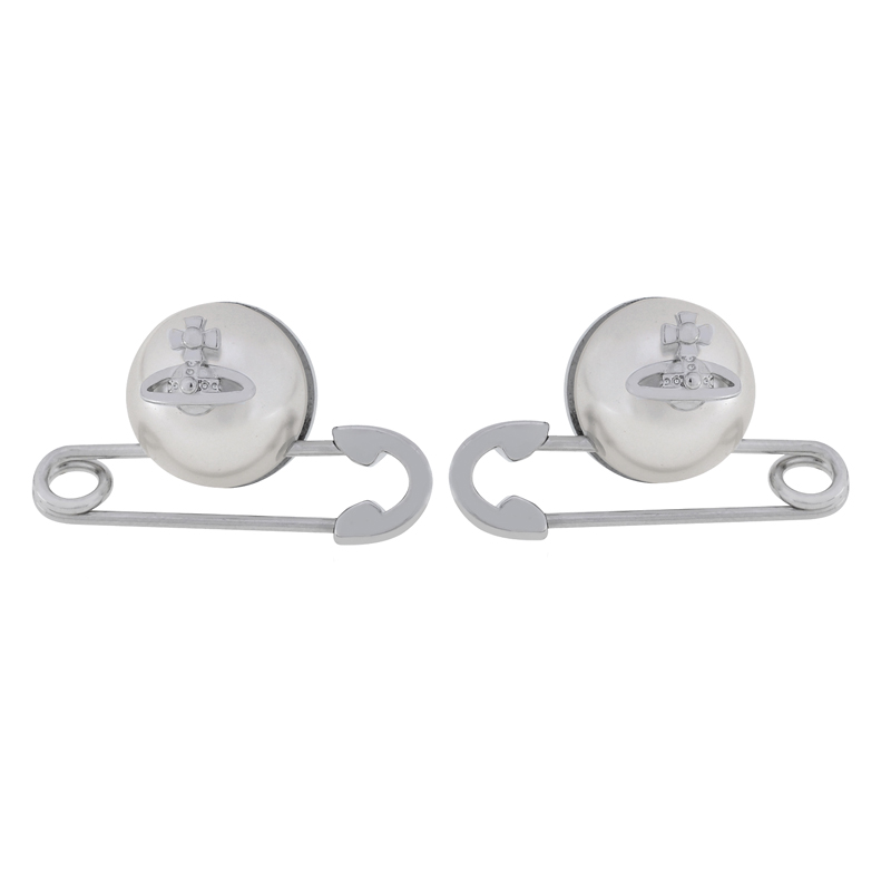 2 Colors Pearl Pin Earrings