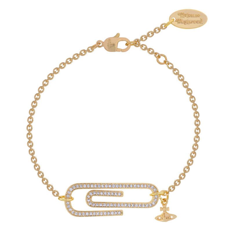 2 Colors Full Diamonds Paperclip Saturn Bracelet