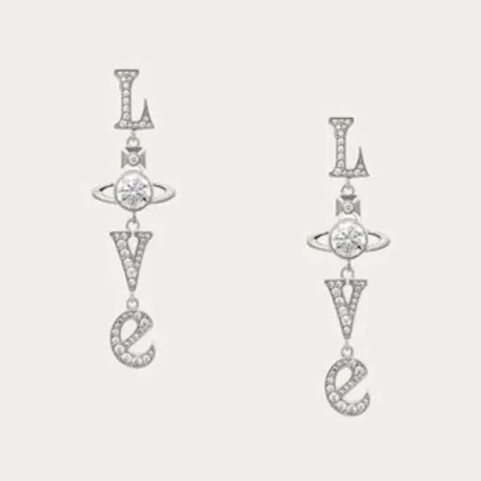 2 Colors RODERICA Love Long Earrings