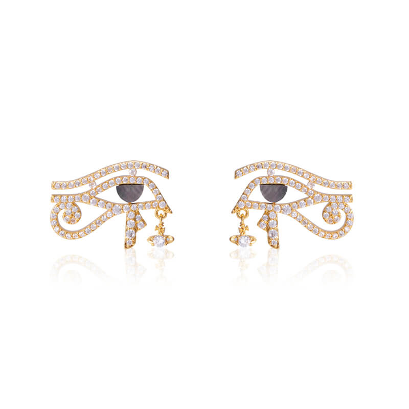 2 Colors The Eye of Horus Saturn Earrings
