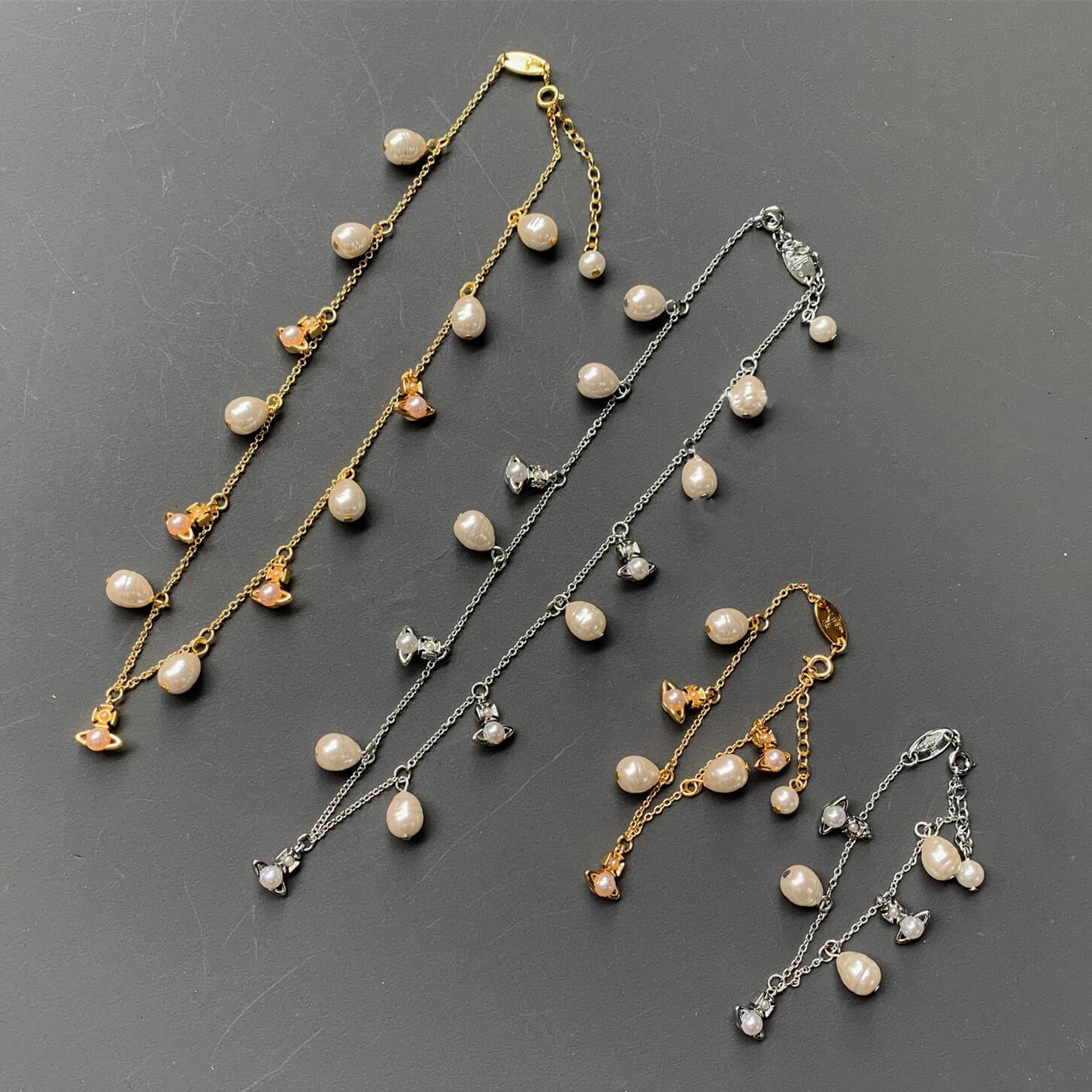 2 Colors EMILIANA Saturn Pearl Bracelets