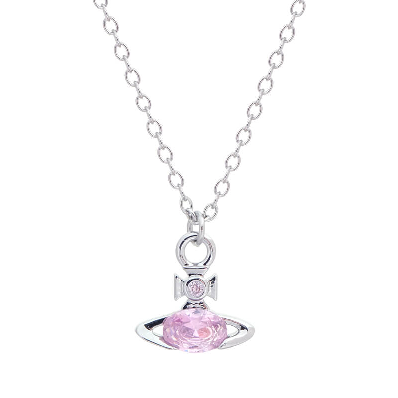 2 Colors ALLIE Oval Zirconia Necklace