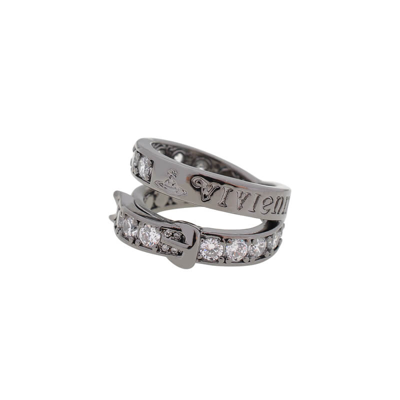 3 Colors Double Belt Diamond Ring