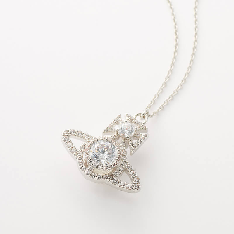 2 Colors NORABELLE Large Full Diamond Zirconia Necklace