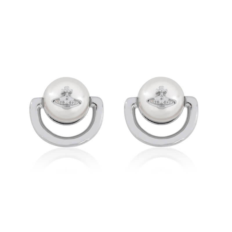 2 Colors CELIA Half-hoop Pearl Earrings
