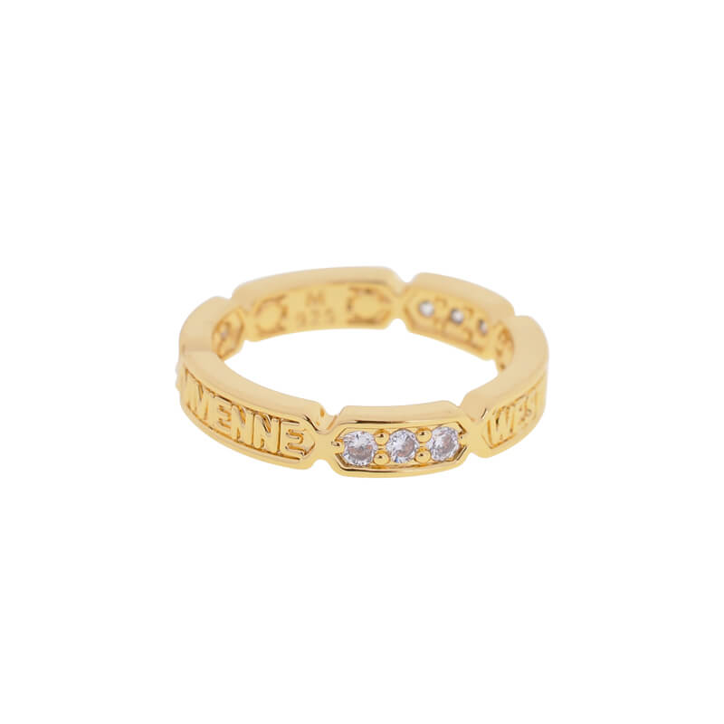 2 Colors THETIS Spacer Diamond Alphabet Ring