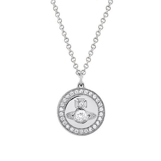 2 Colors Coin Saturn Necklace