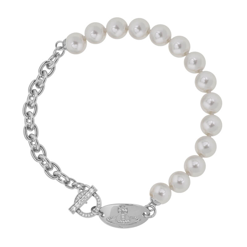 2 Colors Round Zirconia Pearls Necklace