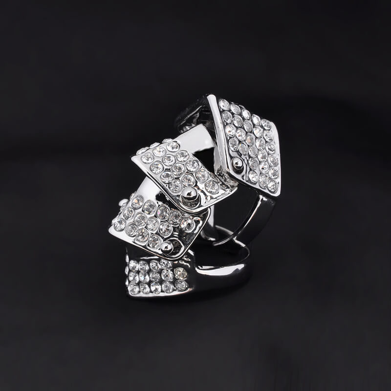 2 Colors Full Diamond Armor Ring