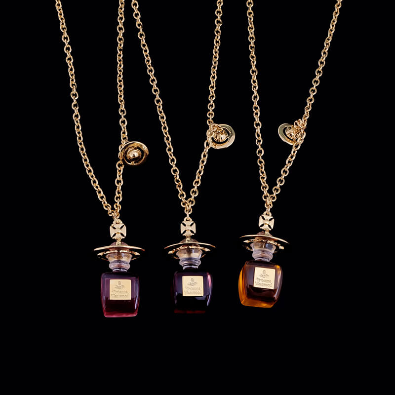 3 Colors Perfume Bottle Saturn Necklace