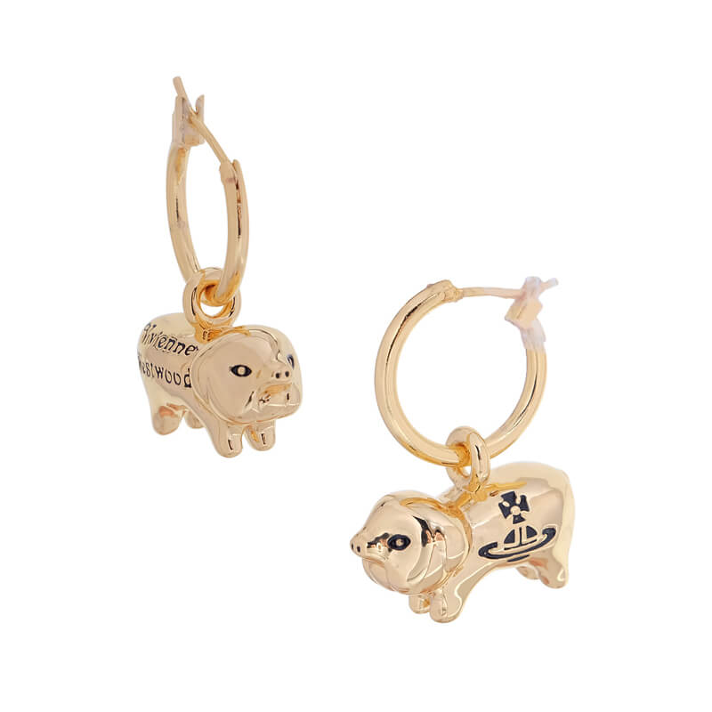 2 Colors JUANITA Pig Saturn Letters Earrings