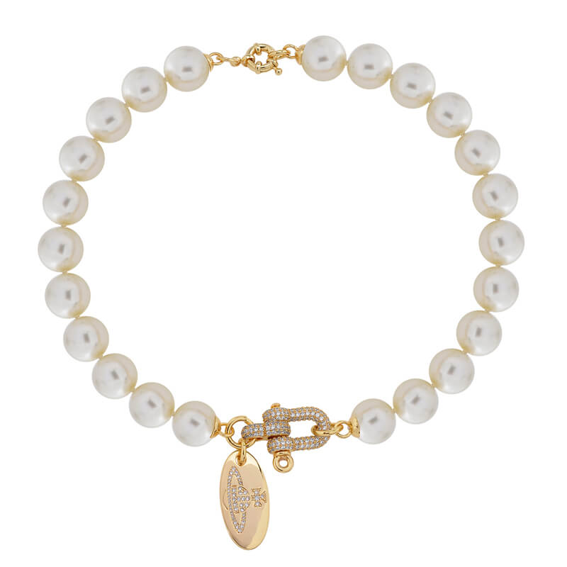2 Colors U-shaped Clasp Pearl Necklace
