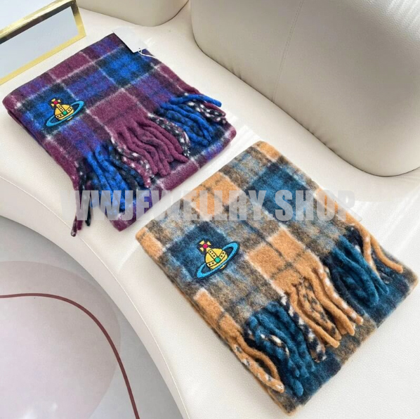 2 Colors Plaid Saturn Scarf
