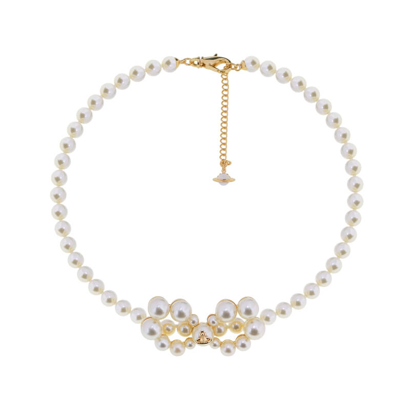 2 Colors VIVIANA Pearl Bow Necklace