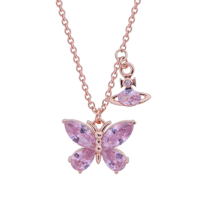 4 Colors ELIANNE Butterfly Saturn Necklace