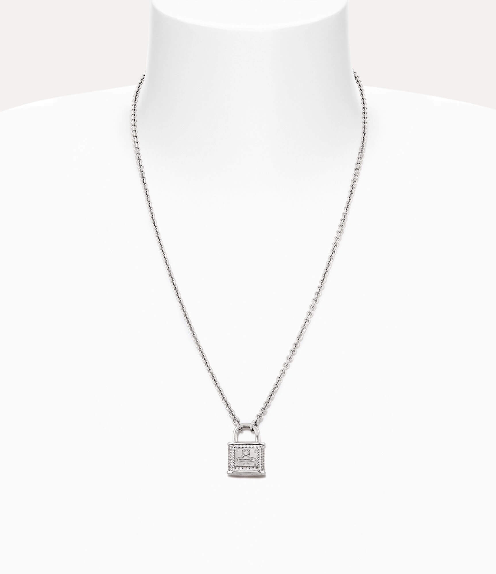 2 Colors Fitzrovia Pendant Full Diamond Lock Necklace