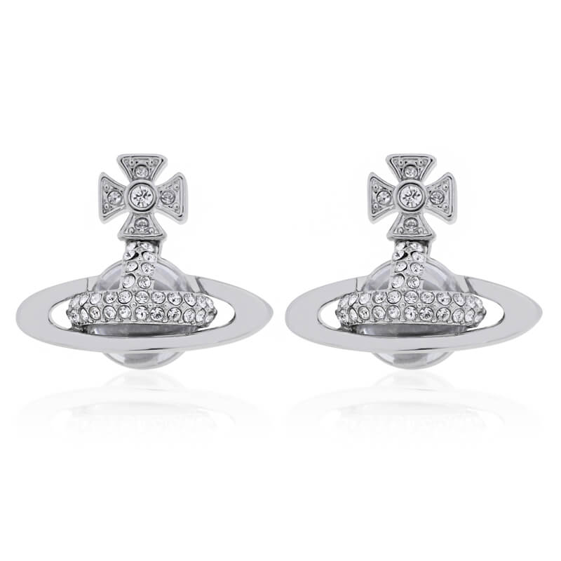 2 Colors SORADA Half-Face Diamond Earrings