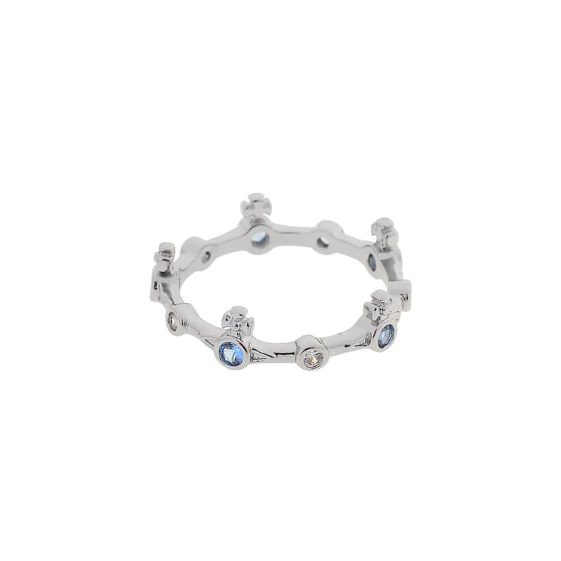 3 Colors FELICIA Diamond Bamboo Saturn Ring