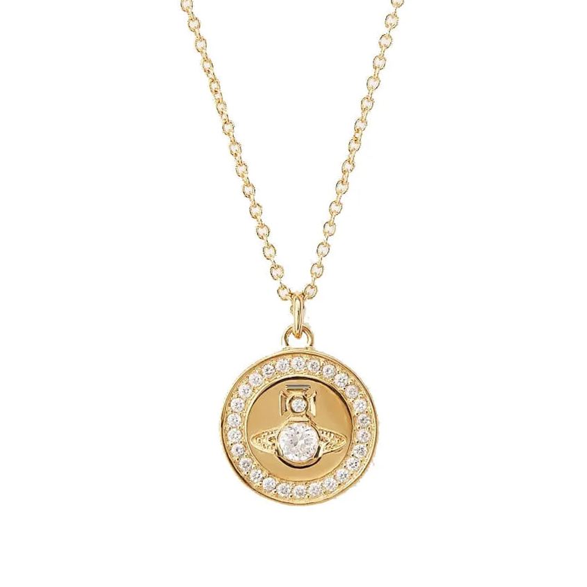 2 Colors Coin Saturn Necklace