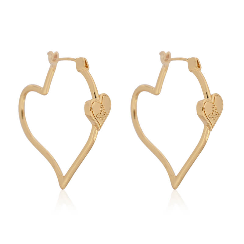 4 Colors SALIMA Saturn Heart Large Hoop Earrings
