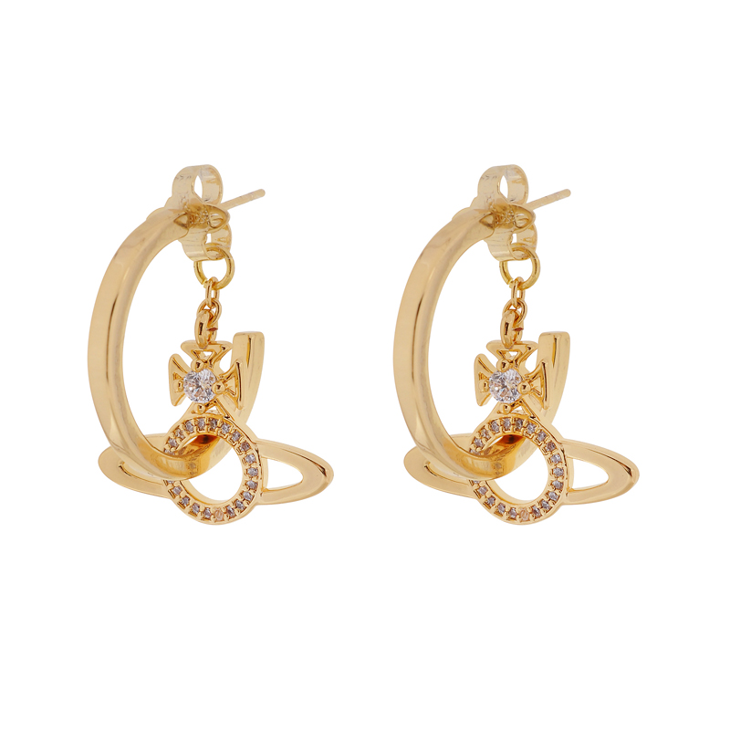 2 Colors MIRANDA Large Round Removable Saturn Earrings