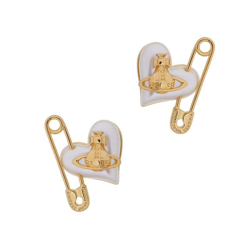 3 Colors ORIETTA Peach Heart Pearl Pin Earrings