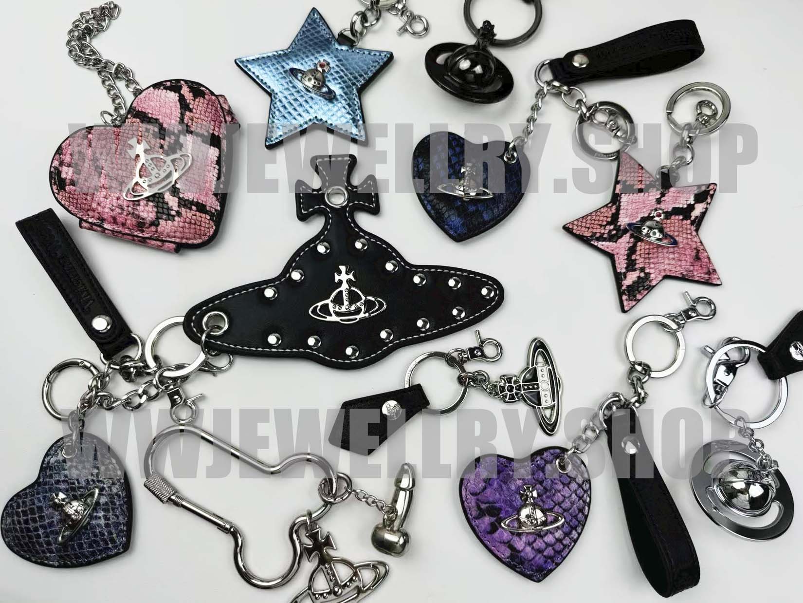 Daily Update Leather Saturn Bag Charm Keychain