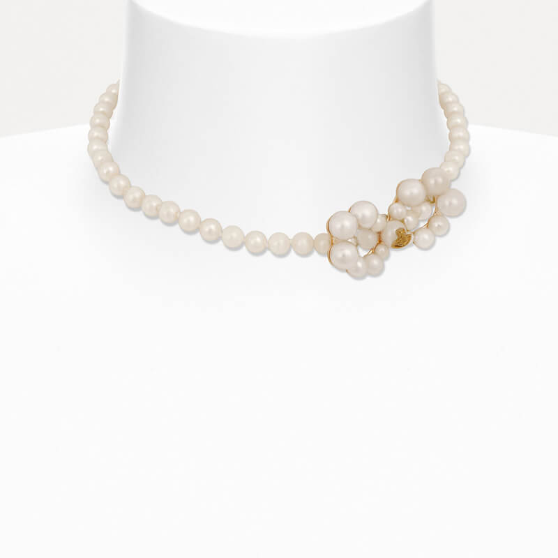 2 Colors VIVIANA Pearl Bow Necklace
