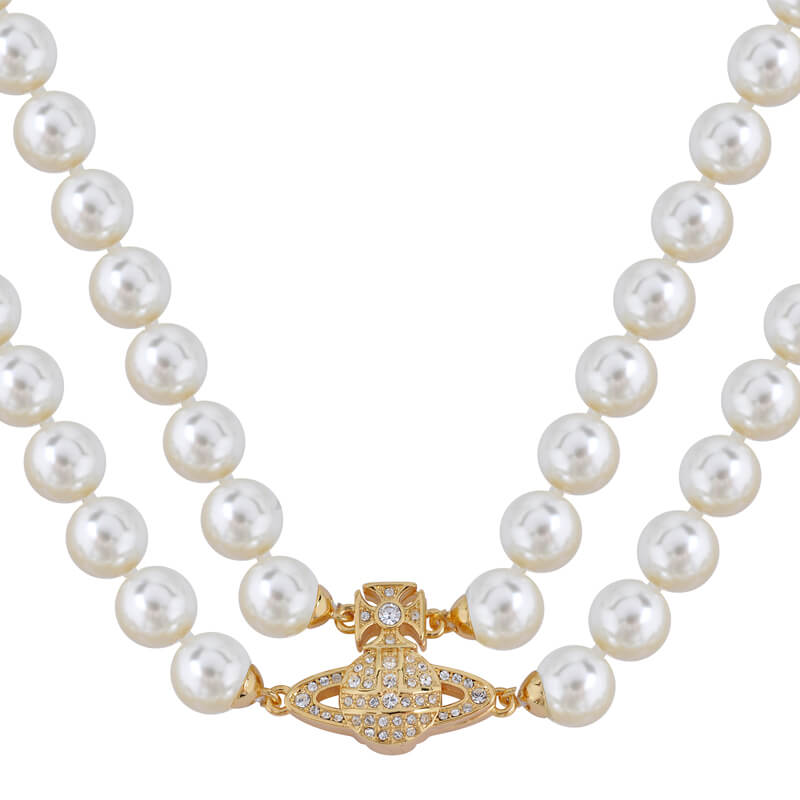 2 Colors GRAZIELLA Small Double Layer Pearl Necklace