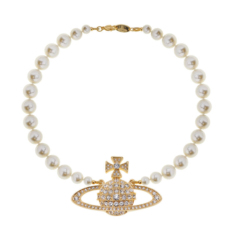 2 Colors One Layer Pearl Saturn Necklace