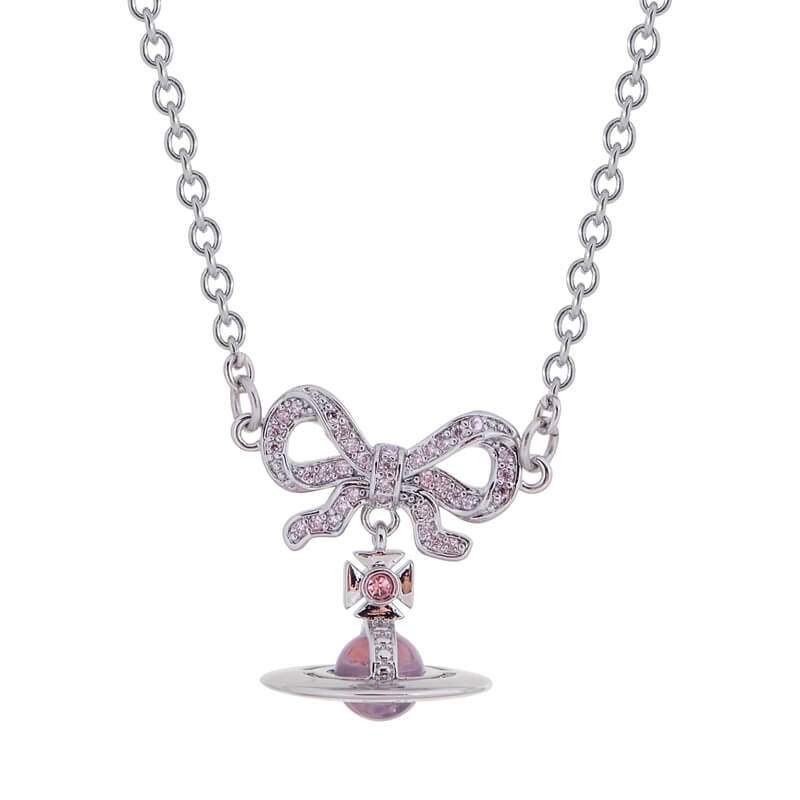 6 Colors OCTAVIE Bow Diamond Necklace