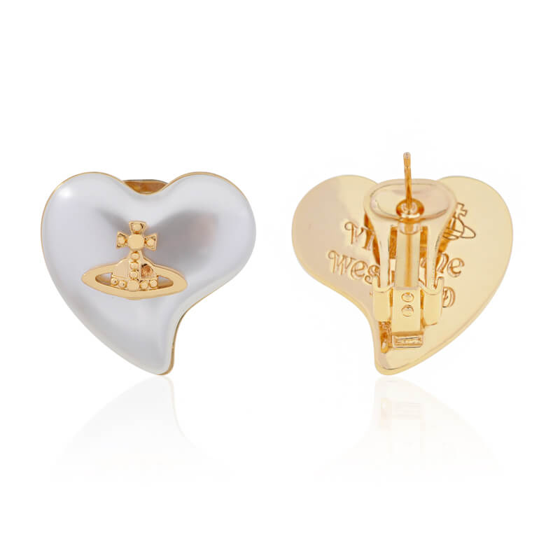 2 Colors Large Resin Heart Earrings