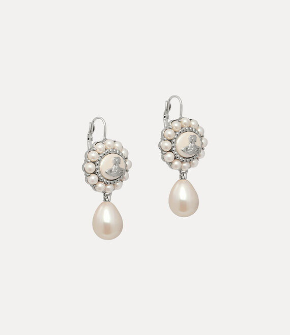 2 Colors AMAYA Pearl Saturn Drop Earrings