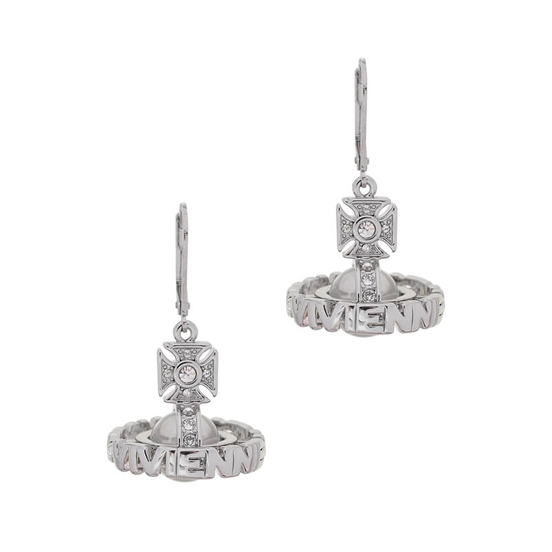 2 Colors PAISLEY Alphabet Orb Earrings