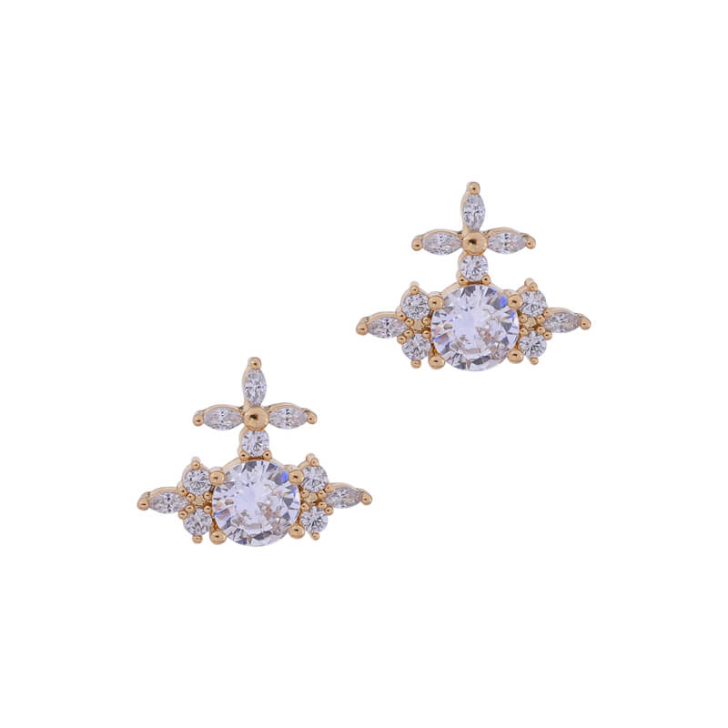 2 Colors COLETTE Saturn Diamond Earrings