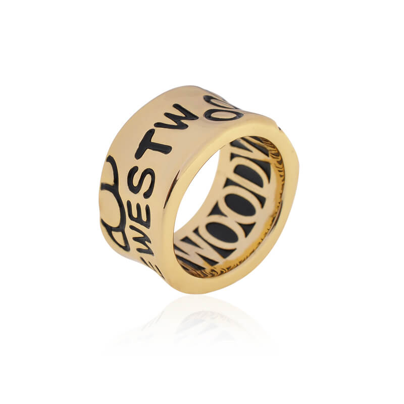 2 Colors Small Waist Letter Ring