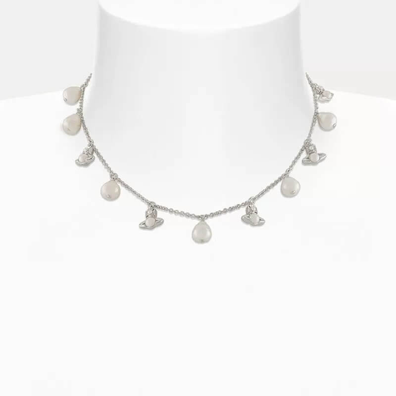 2 Colors EMILIANA Saturn Pearl Necklace