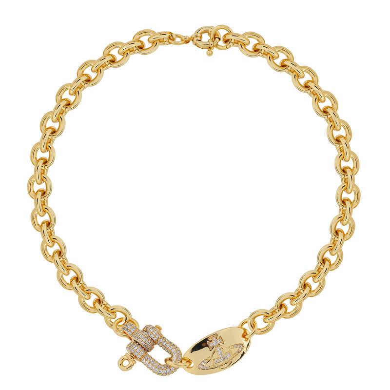 2 Colors U-shaped Clasp Chain Necklace