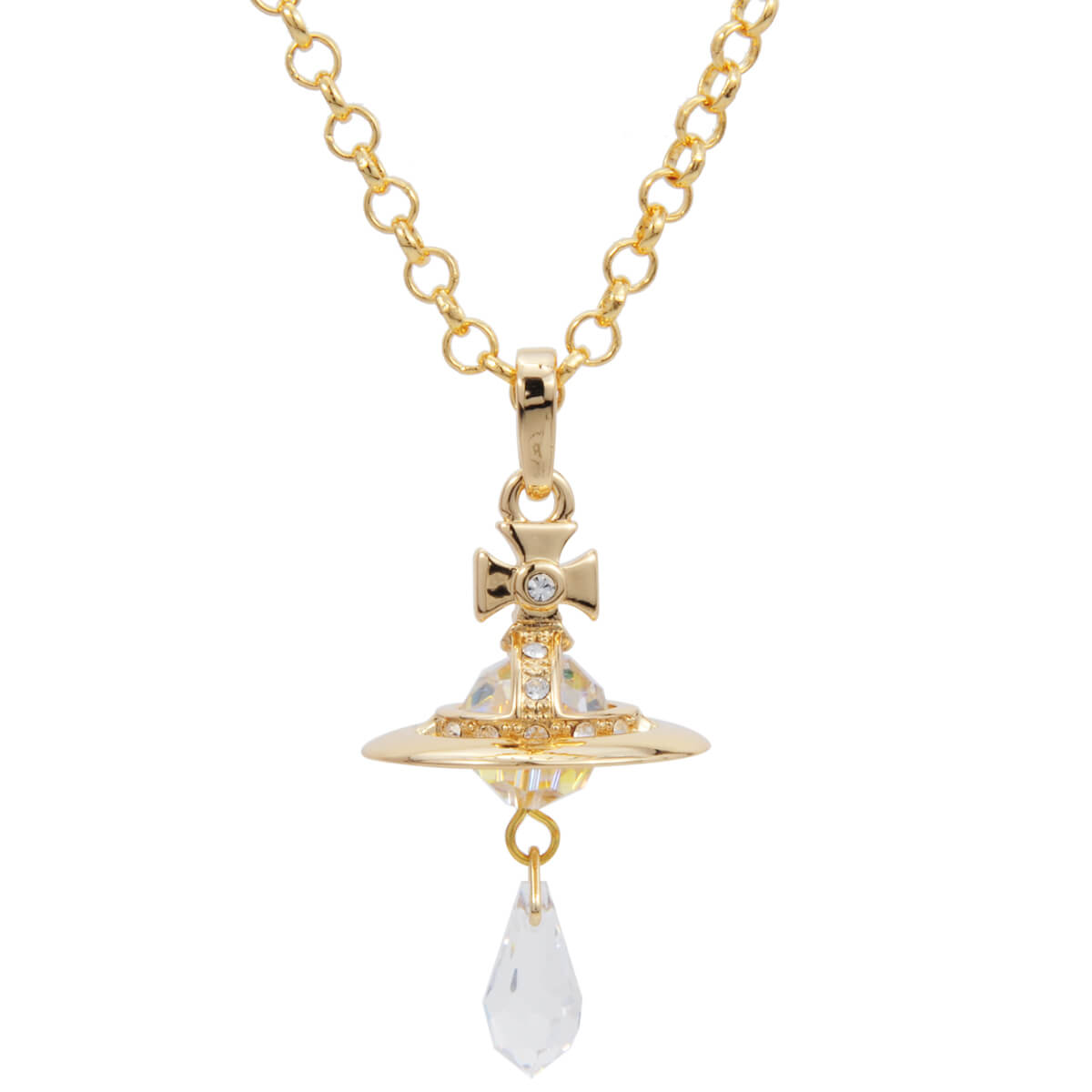 4 Colors Crystal Saturn Necklace