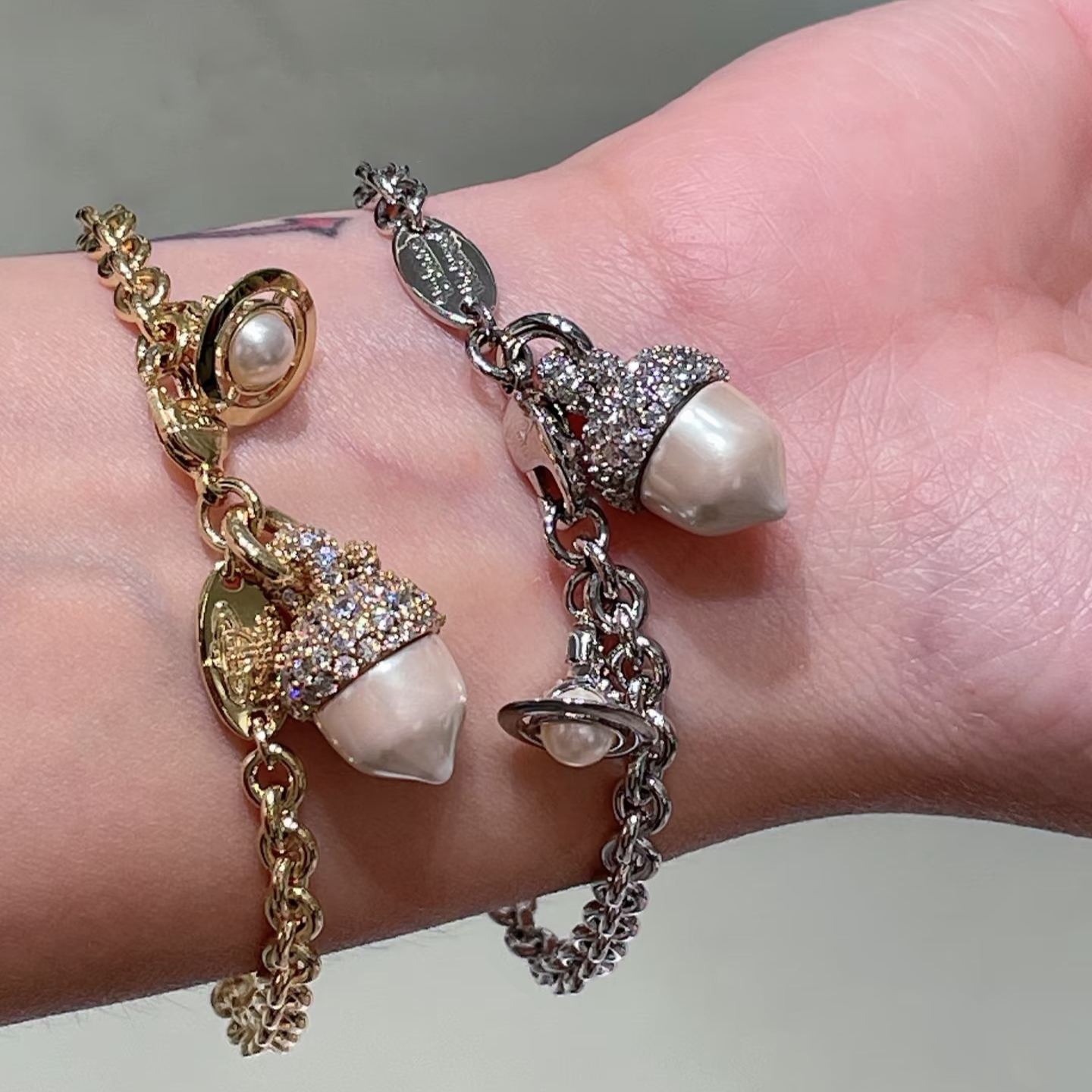 2 Colors LUCILLE Embellished Chain Bracelet