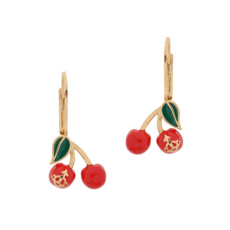 2 Colors Cubic Cherry Earrings