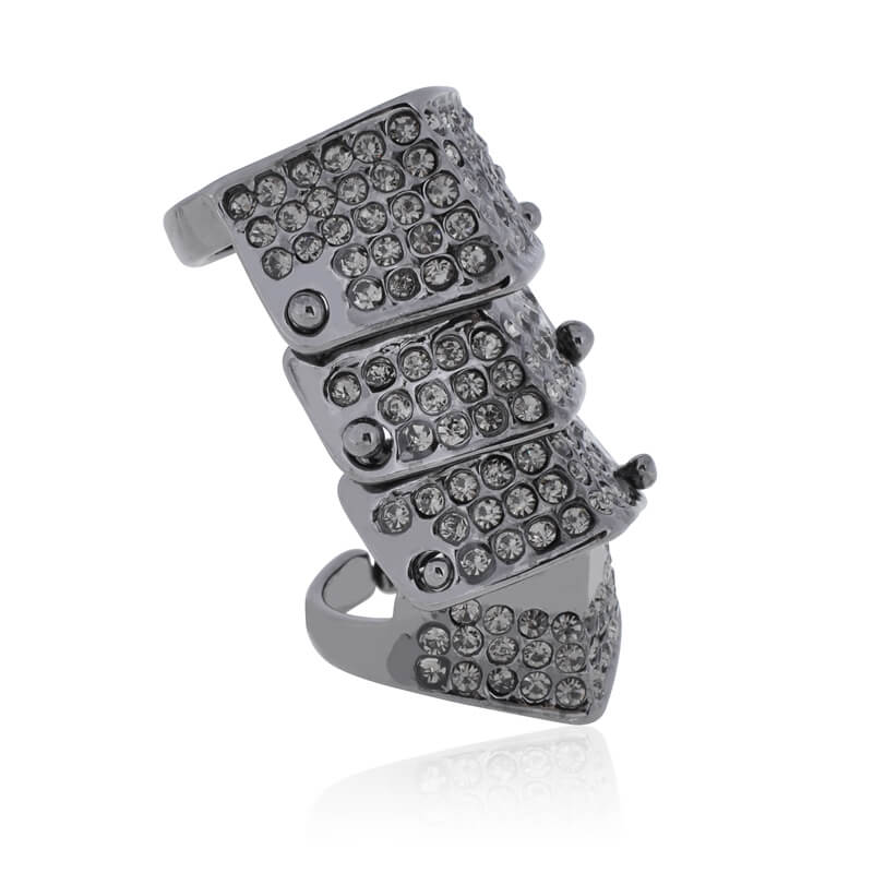 2 Colors Full Diamond Armor Ring